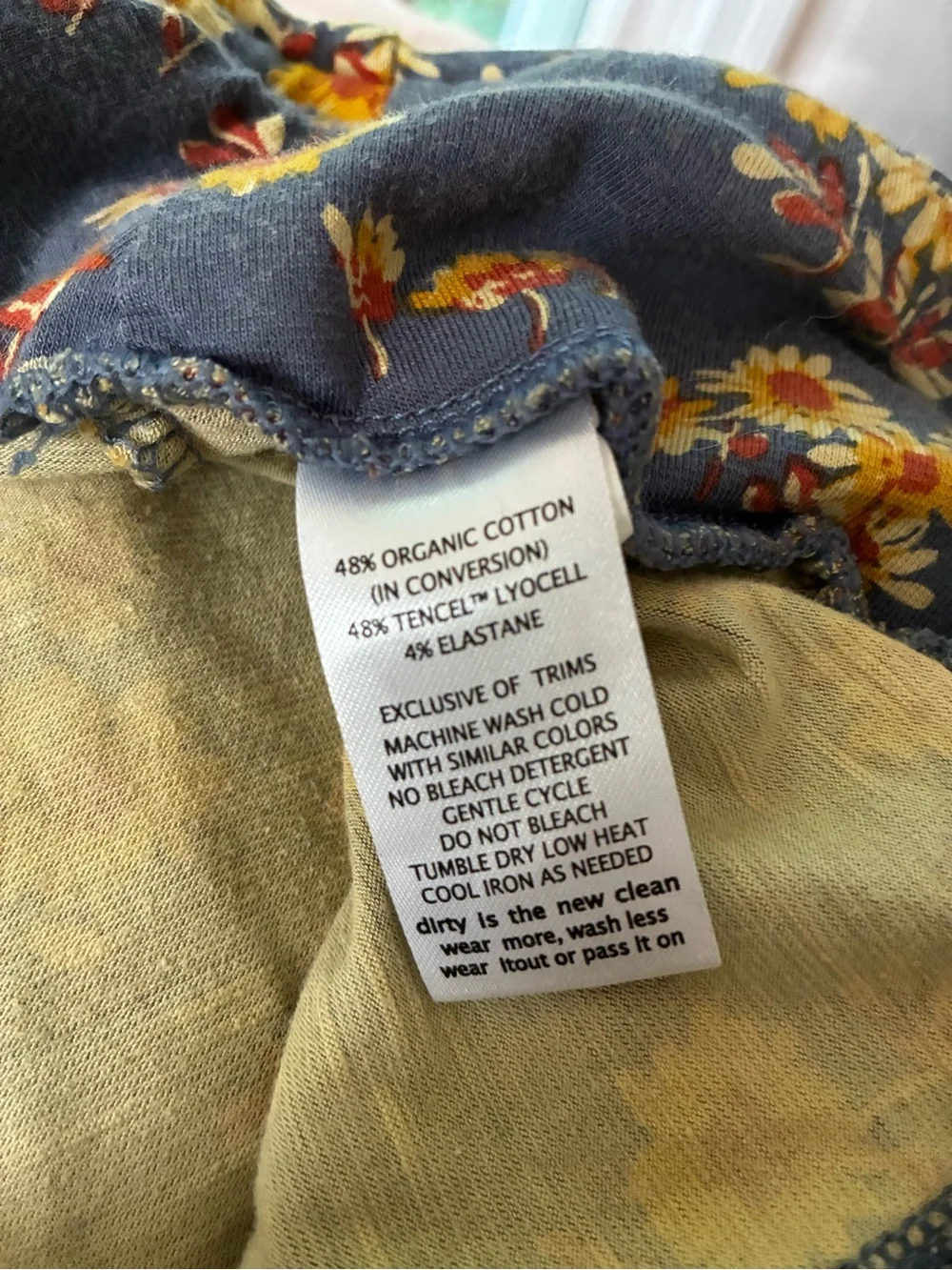Toad&Co Chaka floral Wide Leg Crop Pants Sz large organic cotton blend sunflower - Picture 5 of 5
